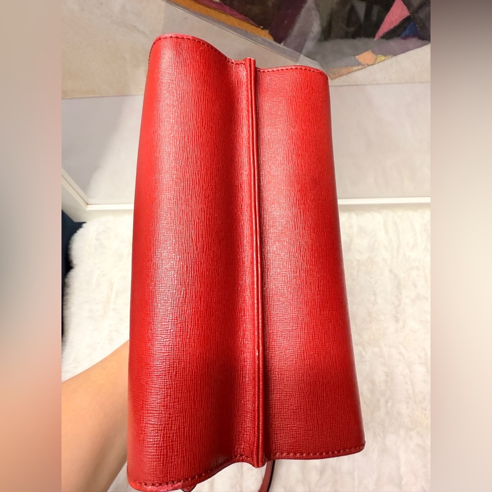 FENDI Demi Jour Red Leather Top Handle Bag - Picture 15 of 16